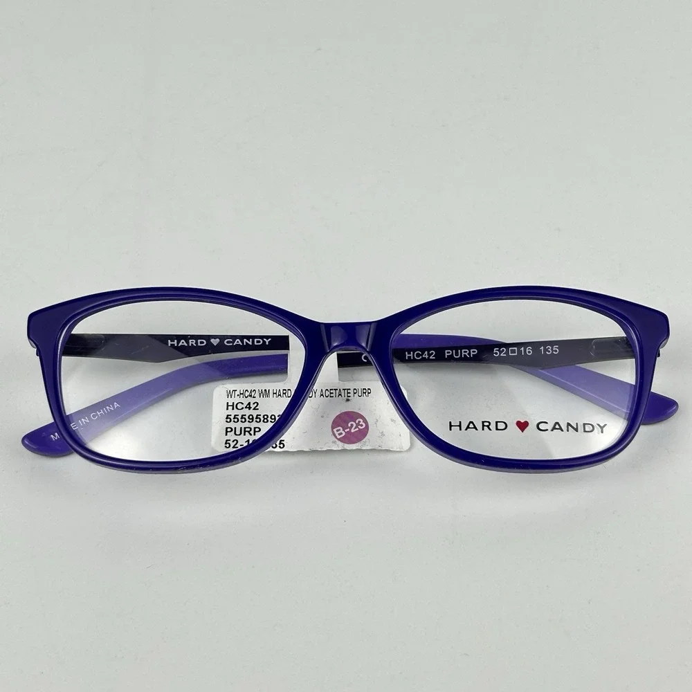 New Hard‎ Candy Women's HC42 Square Eyeglasses Frame Purple 52-16-135